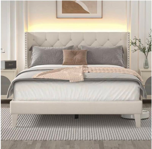 King Size Bed Frame with LED