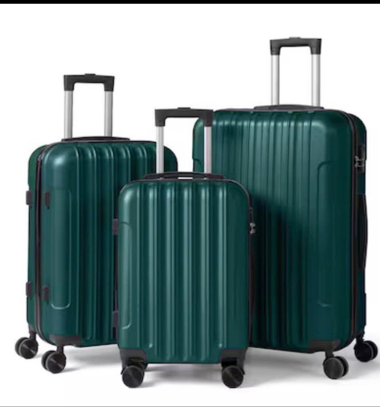 3pc Dark Green Luggage Set
