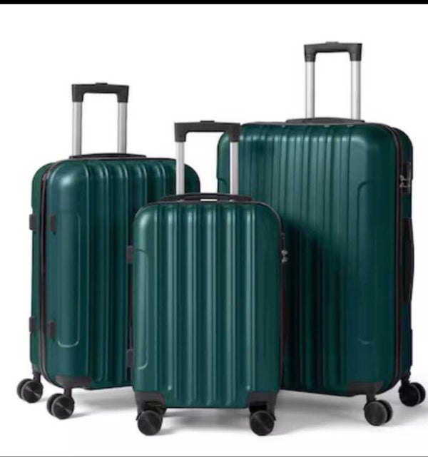 3pc Dark Green Luggage Set