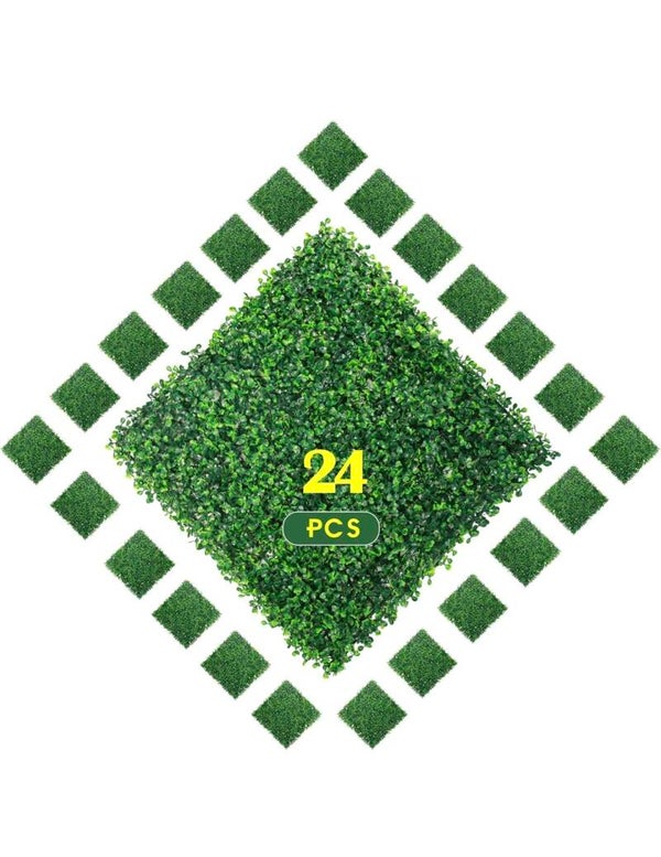 24 PCS 20"x20" Artificial Boxwood Panels Topiary Hedge Plant