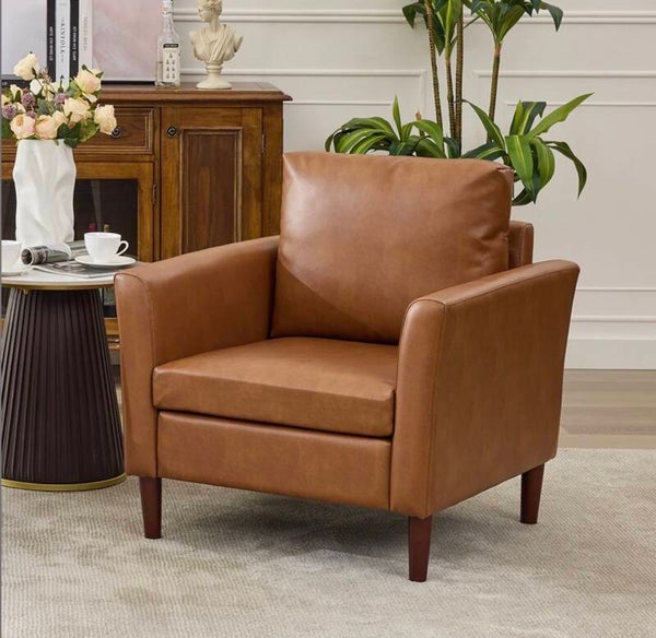 31.4''W Faux Leather Living Room Accent Chair