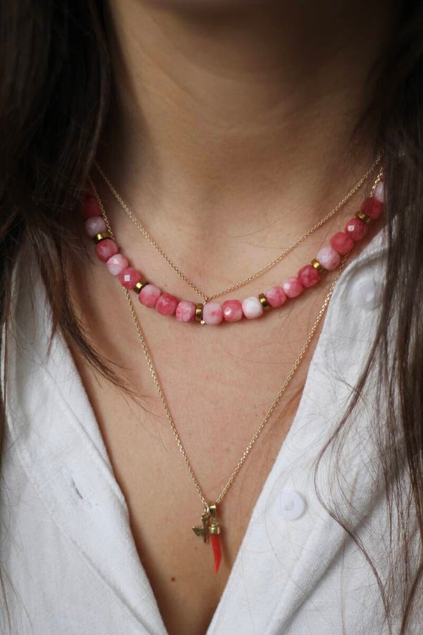 Ketting |  Rhodochrosiet | Facet