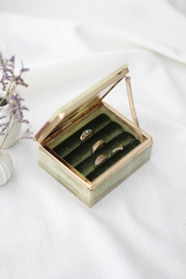 Ringbox | Groene onyx