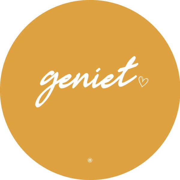 MUURCIRKEL TEKST - geniet (geel)