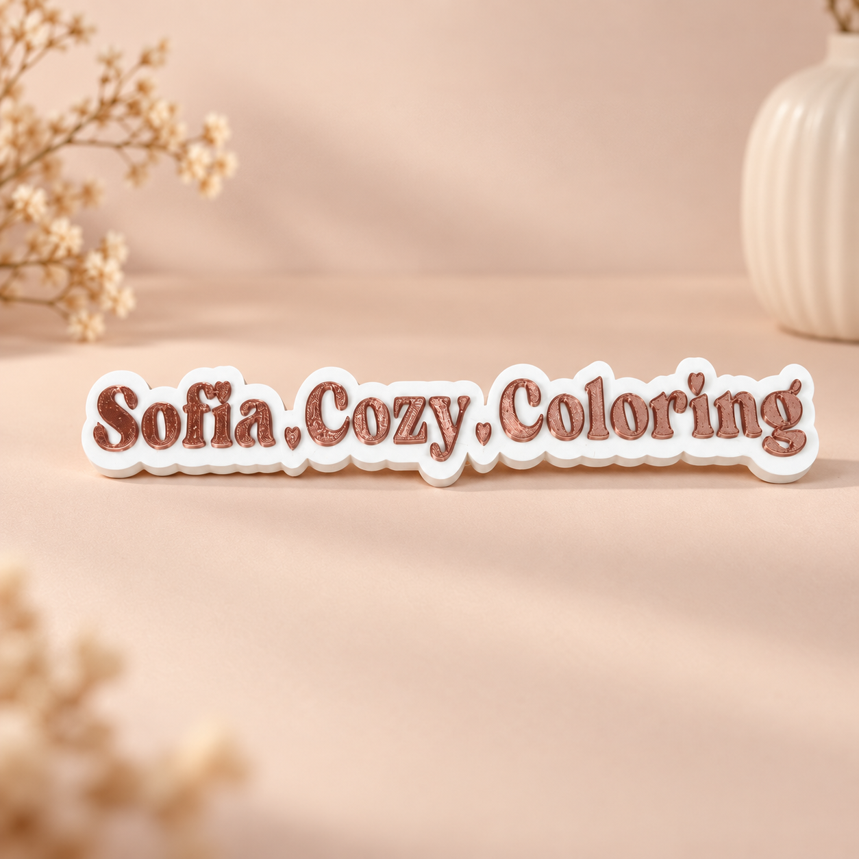 Cozy naamplaatje ♡ groot – gepersonaliseerd