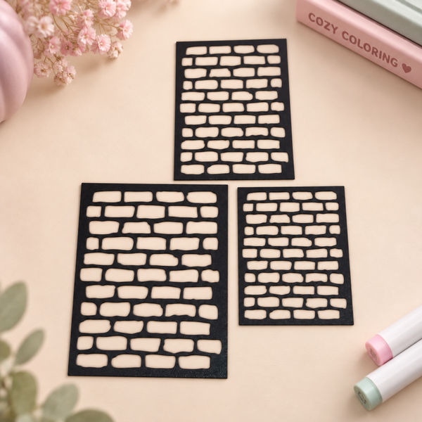 Patroon 2 – Oude stenen sjablonen – set van 3