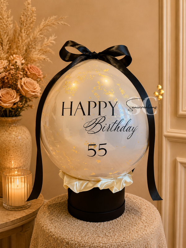 Gender reveal - Pop ballon beige/goud/zwart