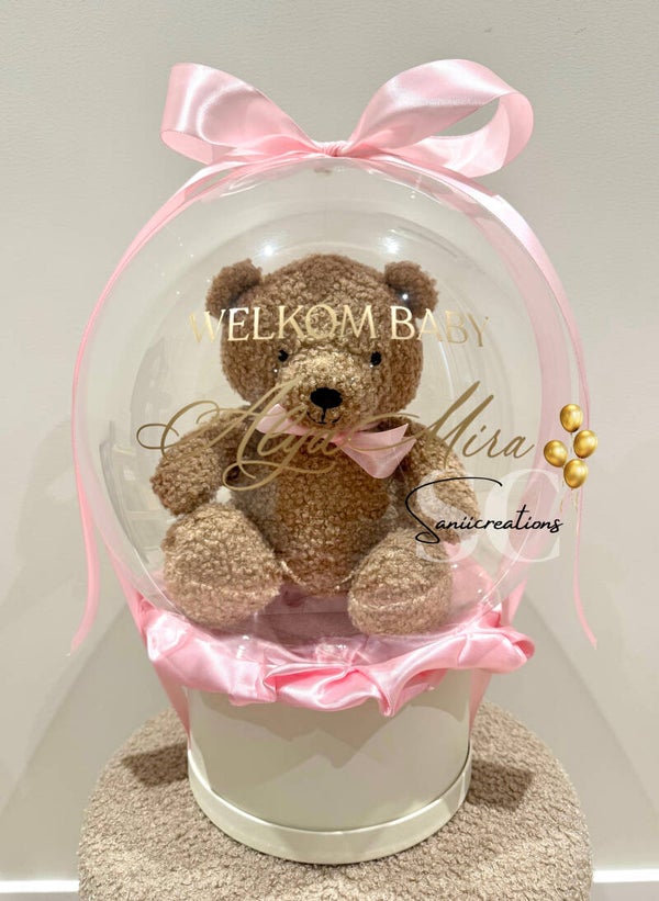 Welkom Baby Ballon met Naam en Jollein Knuffel | Origineel Kraamcadeau