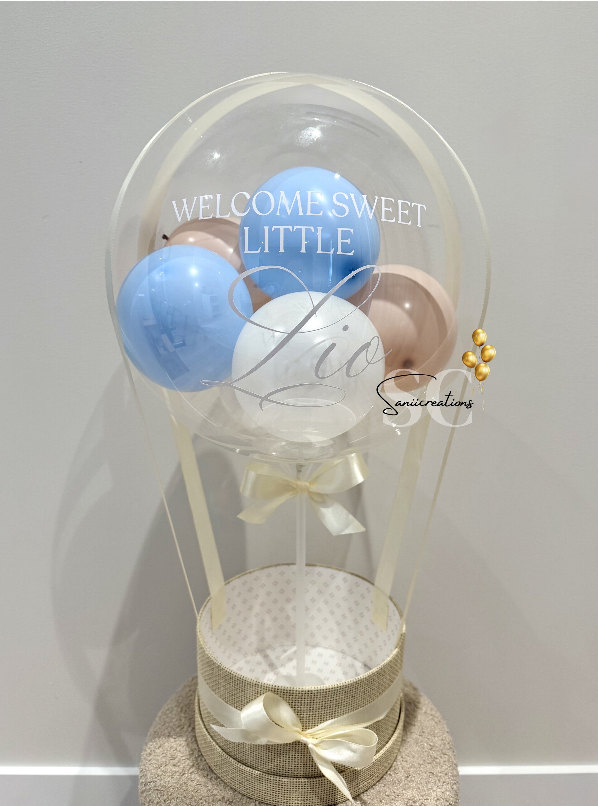 Gepersonaliseerde Geboorte Ballon Luchtballon met Naam - Luxe Kraamcadeau Jongen