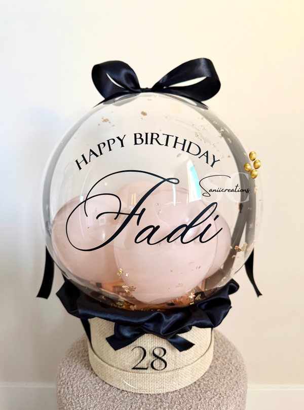 Verjaardagsballon met Geld Cadeau – Luxe Bobo Ballon Gepersonaliseerd met Naam & Leeftijd
