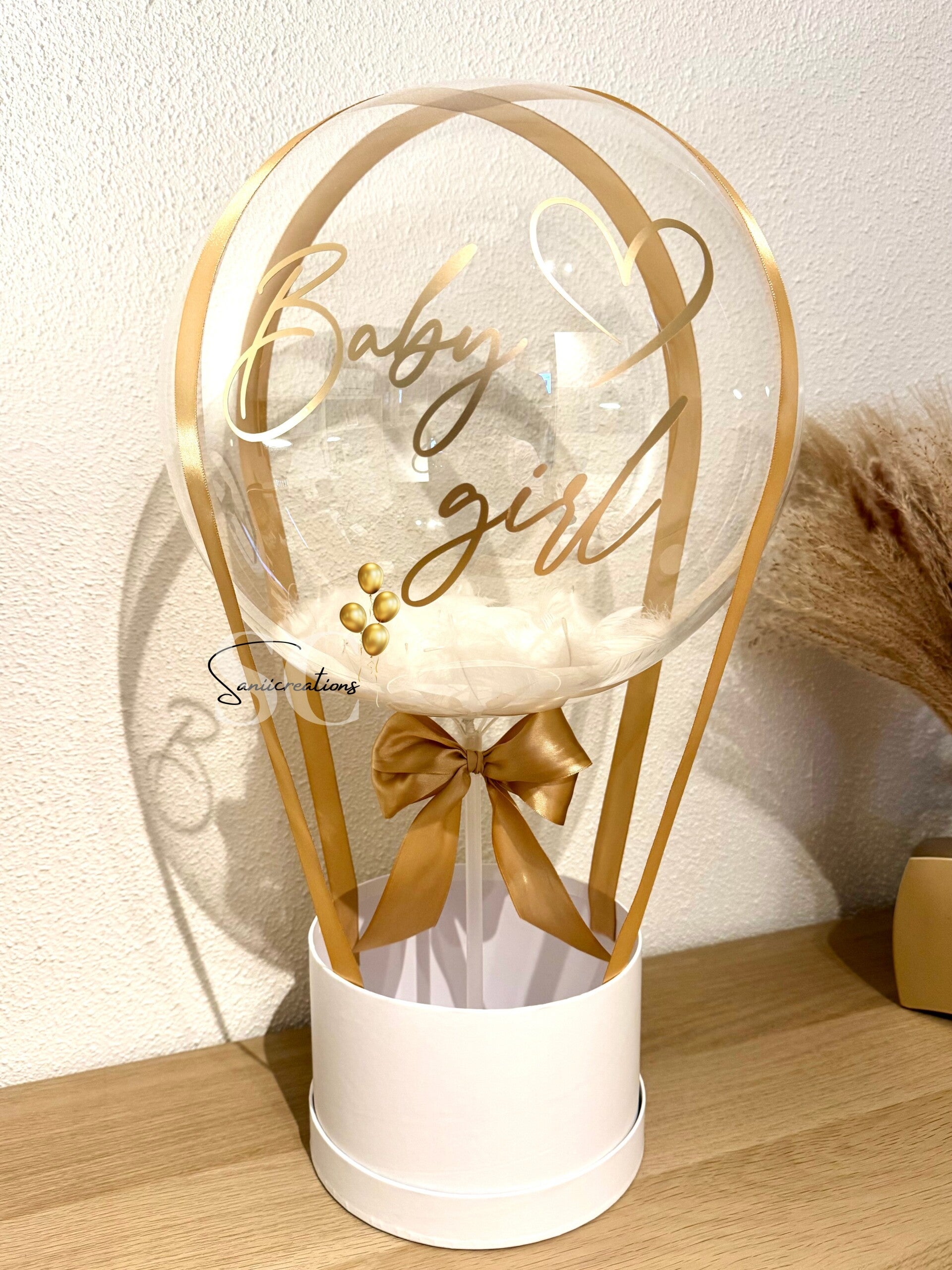 Gepersonaliseerde Baby Girl/Boy Hot Air Ballon met Naam – Luxe Kraamcadeau voor Jongens en Meisjes