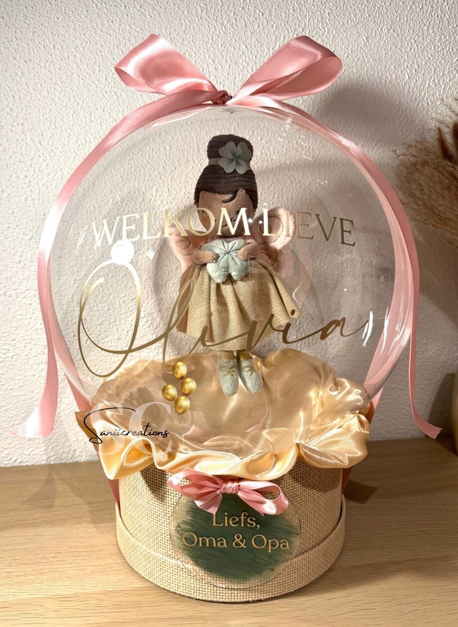 Gepersonaliseerde Geboorteballon met Jollein Pop en Naam – Luxe Kraamcadeau Meisje