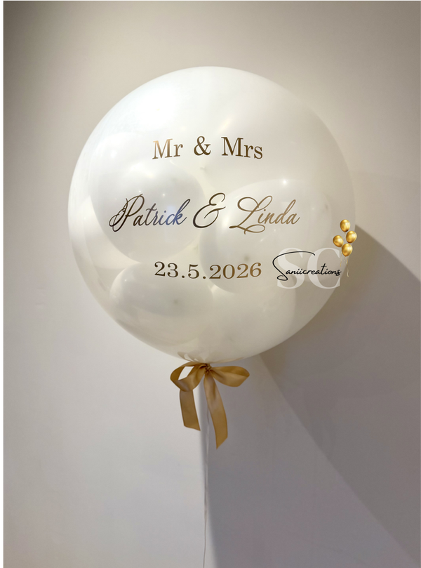 Gepersonaliseerd helium pop ballon - Huwelijk