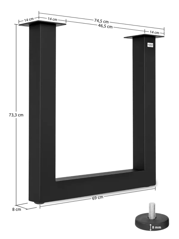 Tiempo U-Table Legs 1 Pair (2 pieces)