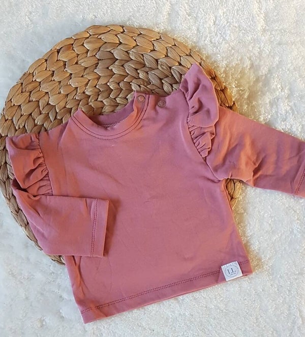 Longsleeves roze met ruches