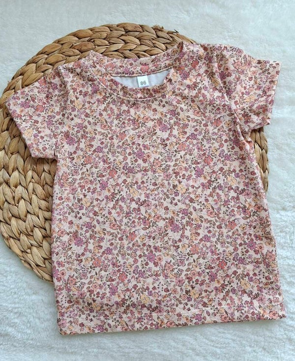 T-shirt roze bloemetjes