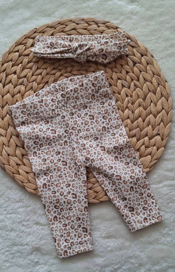 Legging bruine panterprint