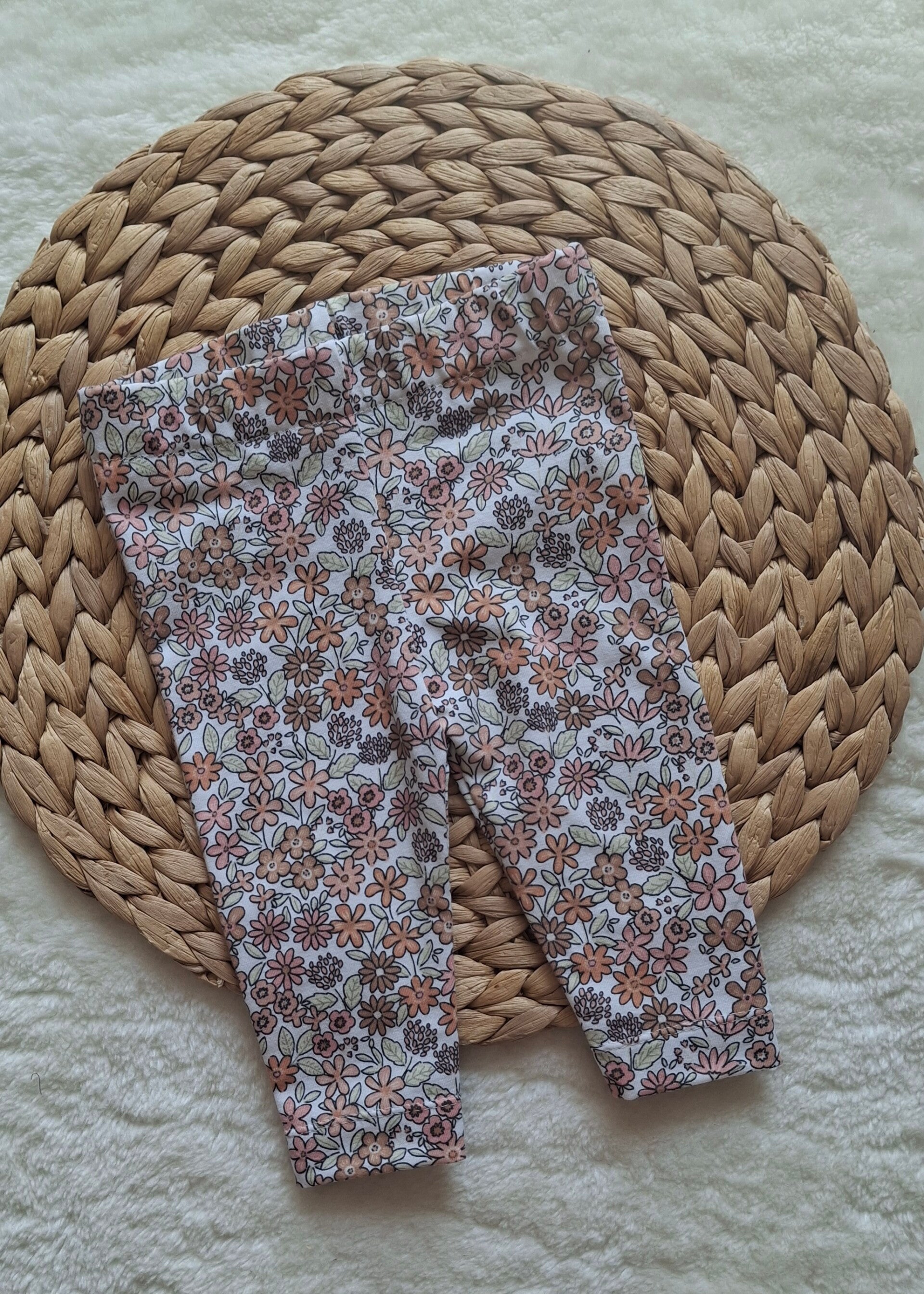 Legging cacao roze bloemetjes