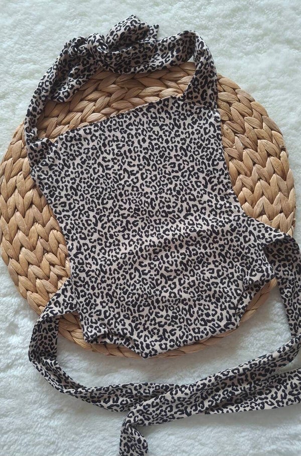 Poppendraagzak panterprintje