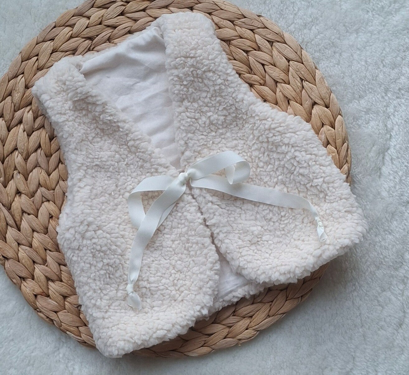 Teddy gilet off white