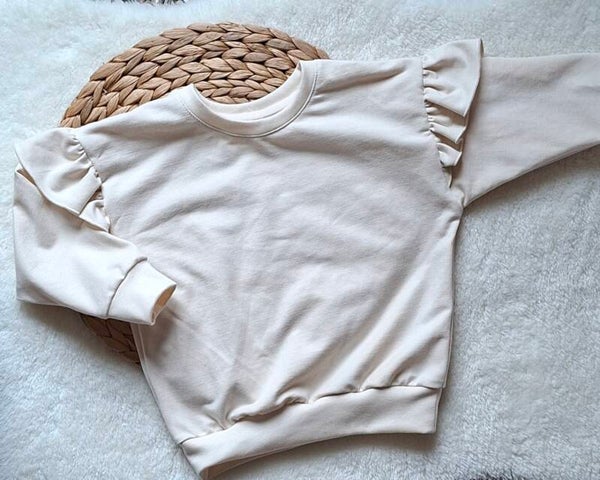 Sweater offwhite ruches schouder