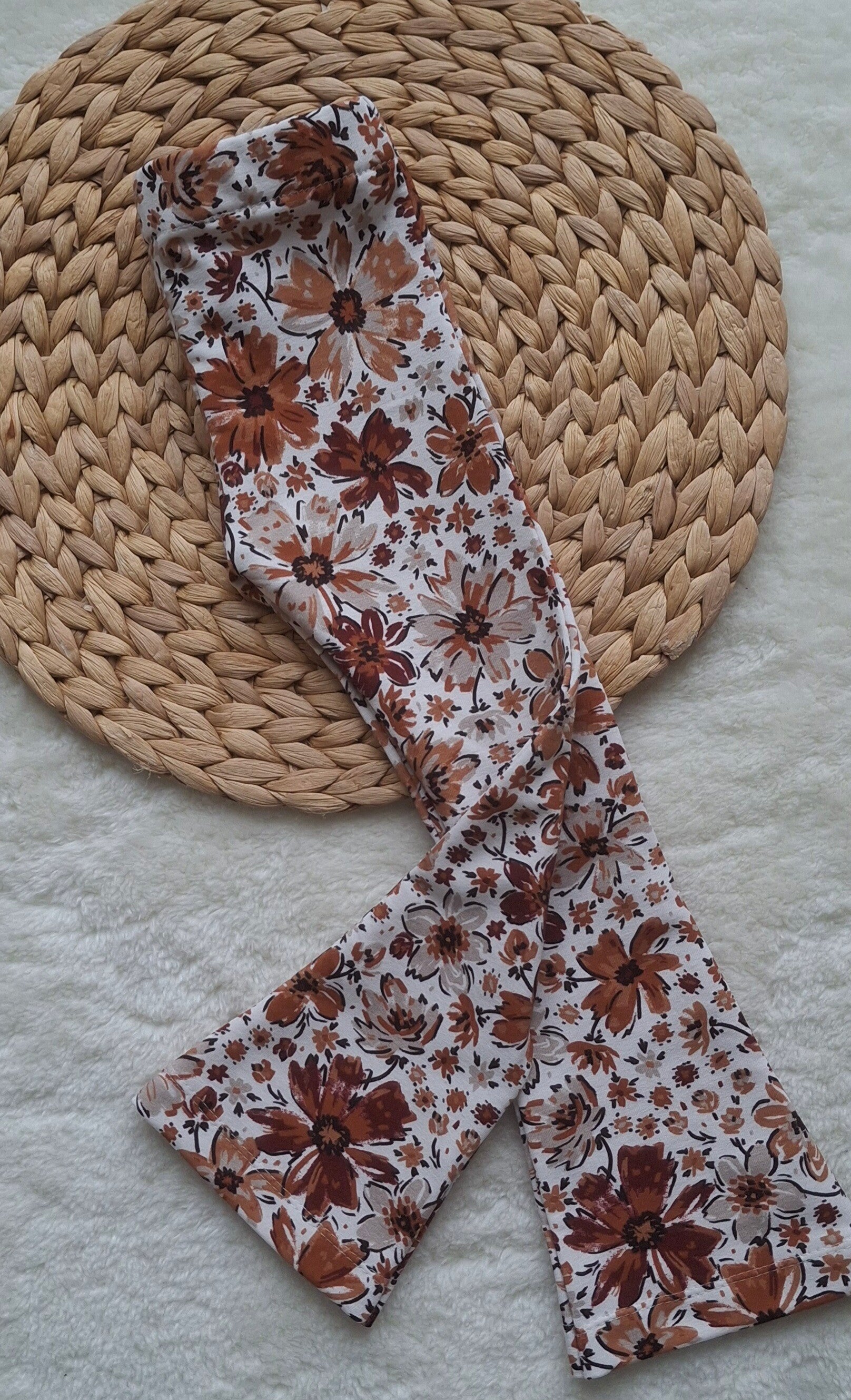 Flared french terry bloemen/bladeren