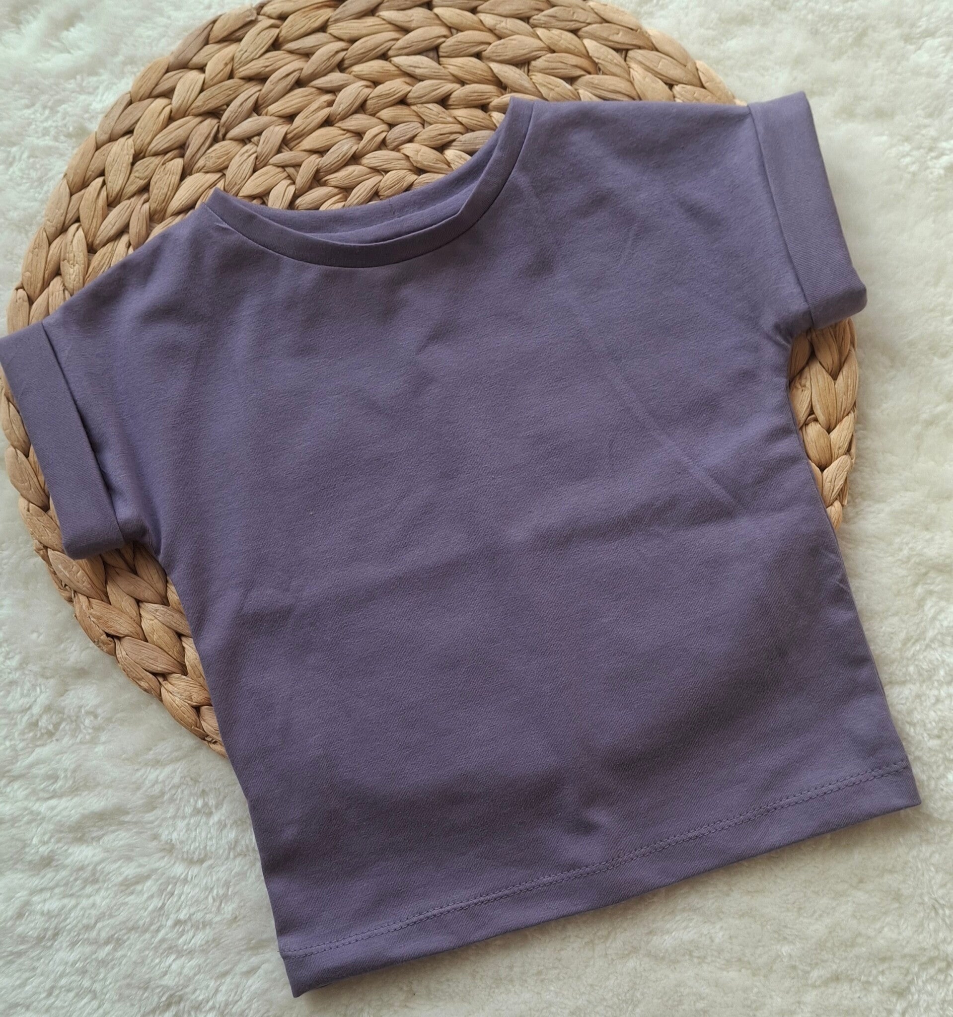 T-shirt lila aangeknipte mouw