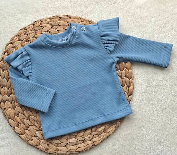 Longsleeve blauw ruches
