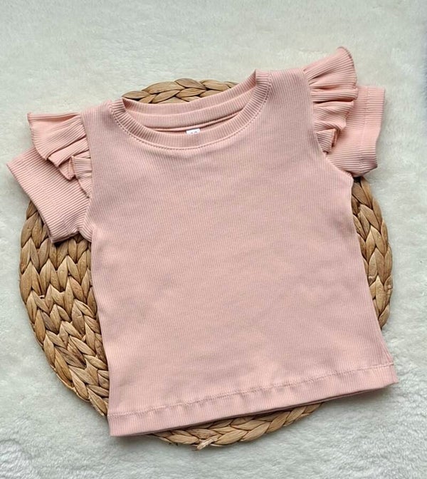 T-shirt roze met ruches