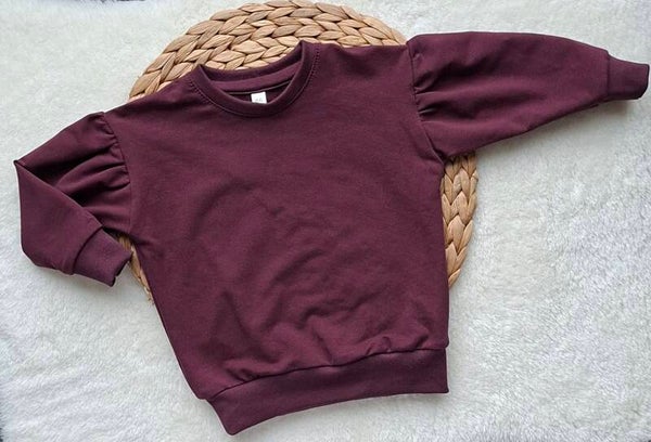 Sweater aubergine rimpelmouw