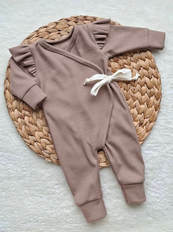 Boxpakje taupe ruches