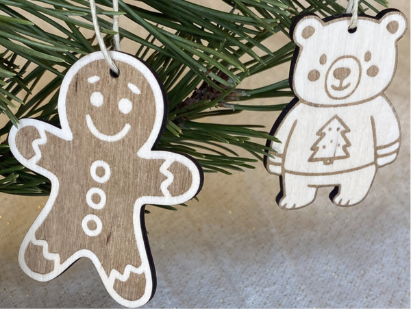 Christbaumschmuck oder Geschenksanhänger Set