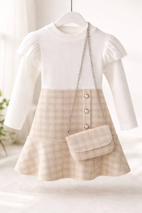 Witte jurk met gouddraad rok