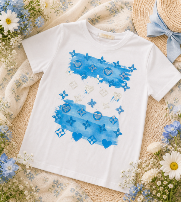 Tshirt lv blauwe