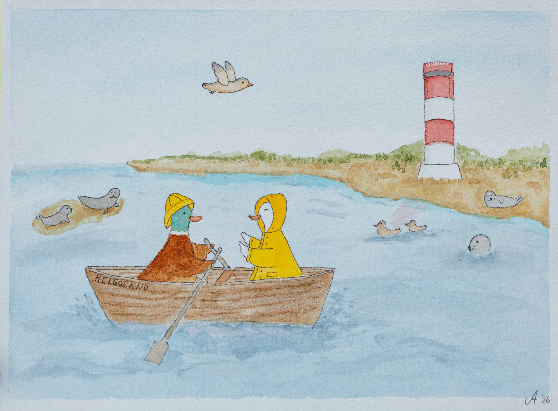 Anja van Zijl Aquarell Helgoland