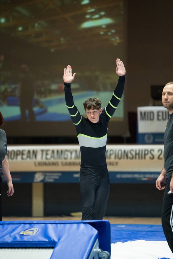 pre owned senior unitard black collar