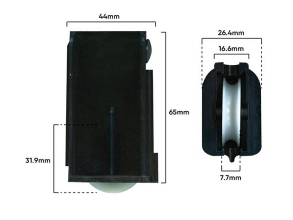 Not for sale testing ad sample/ Bradnam door roller pair | ​Legacy / Older-Style Spring-Loaded Carriage Assemblies