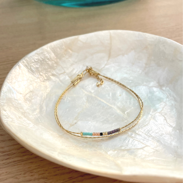 Multicolor Miyuki Armband – 14K Gold Plated Dubbele Armband | by Mariluz
