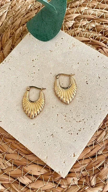 Vintage goldplated oorbellen – elegante RVS dames oorbellen (3 cm)