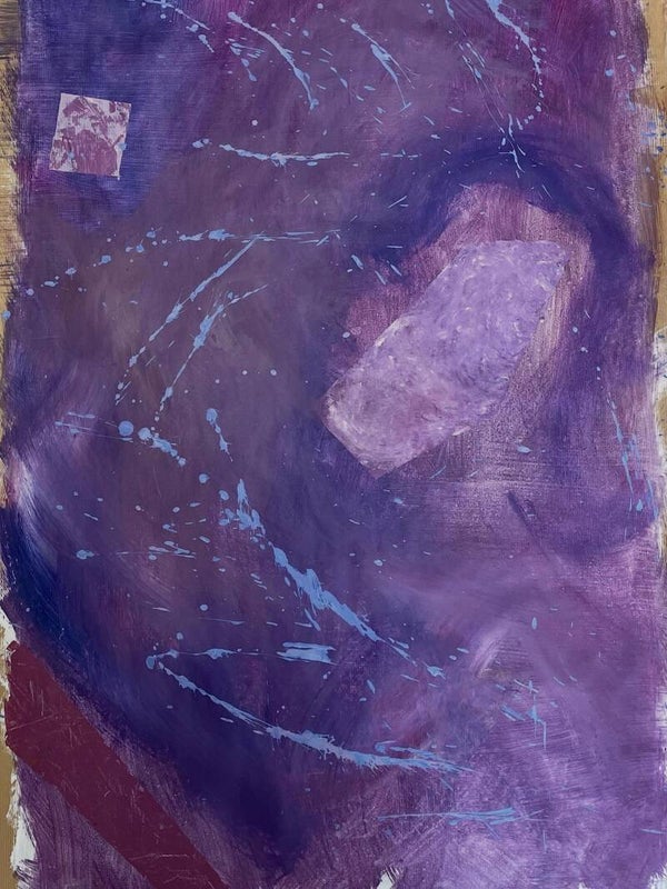 oeuvre abstraite n°4 acrylique sur craft 55x90