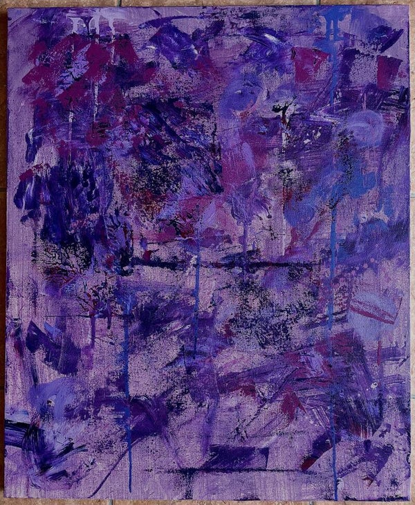 oeuvre abstraite n°11 acrylique sur toile 63x70