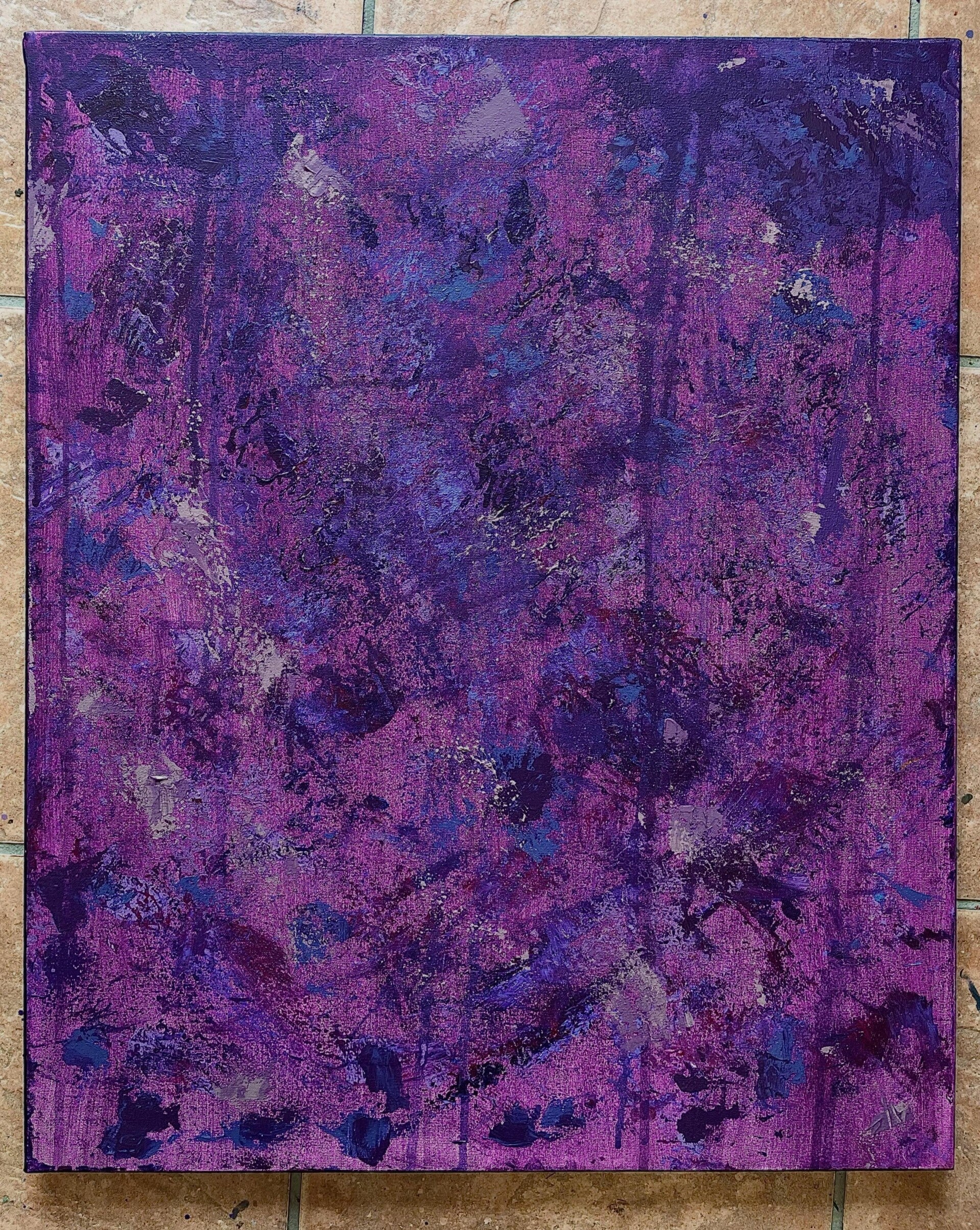 oeuvre abstraite n°12 acrylique sur toile 50x60