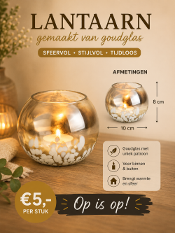 Lantaarn van goudglas