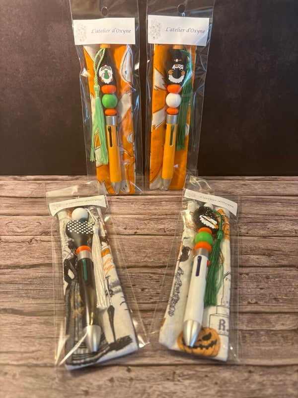 Stylo 4 couleurs avec étui "Halloween"