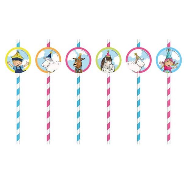 Papieren rietjes Fien en Teun
