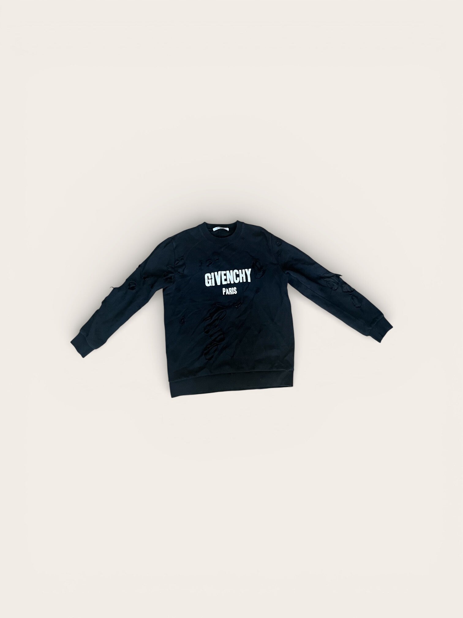 Givenchy Paris Distressed Crewneck Sweatshirt