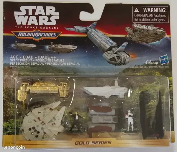Star Wars Micro Machines Space Pursuit Gold Transporter Falcon Han