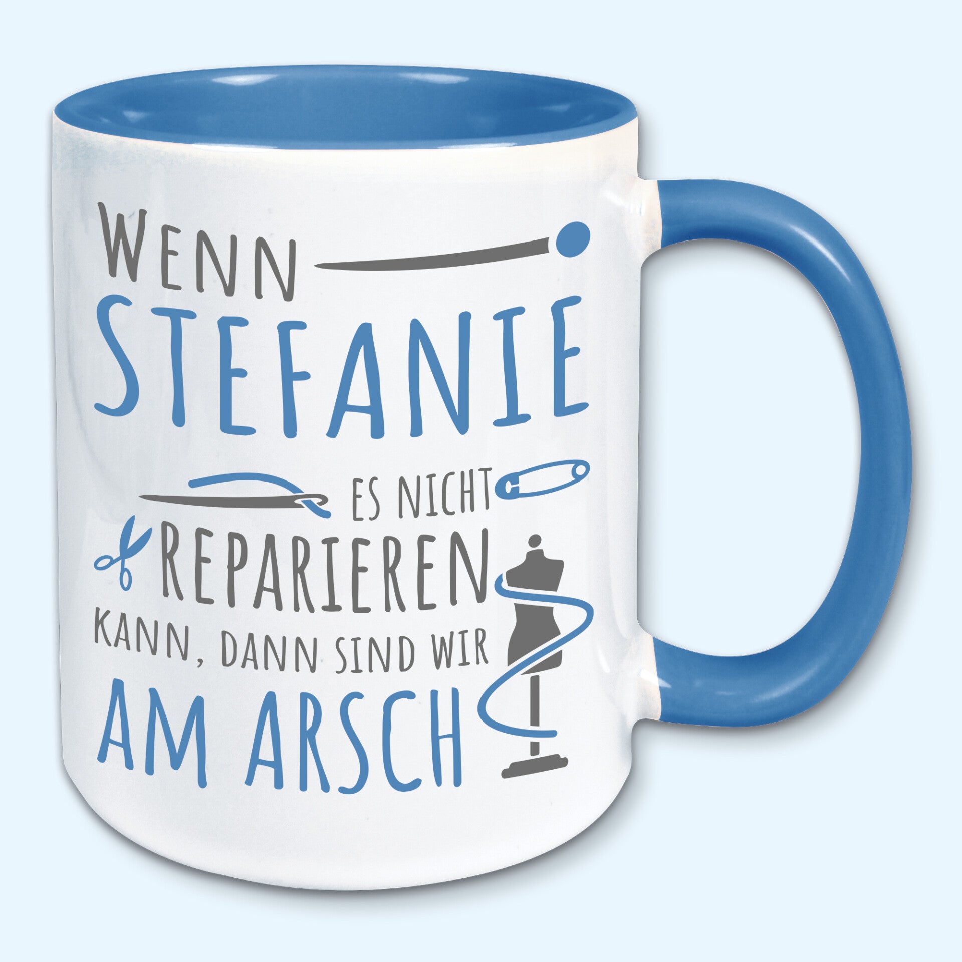 Tasse, Kaffeebecher, personalisiert mit Namen, Wenn ... es nicht reparieren kann