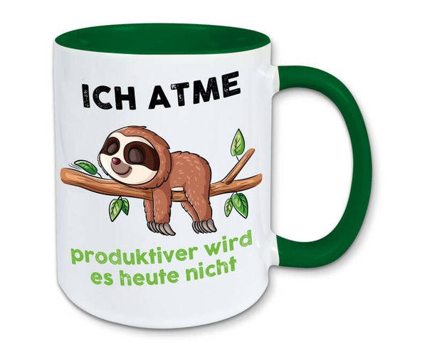 Tasse, Kaffeebecher, ich atme, produktiver wird es heute nicht
