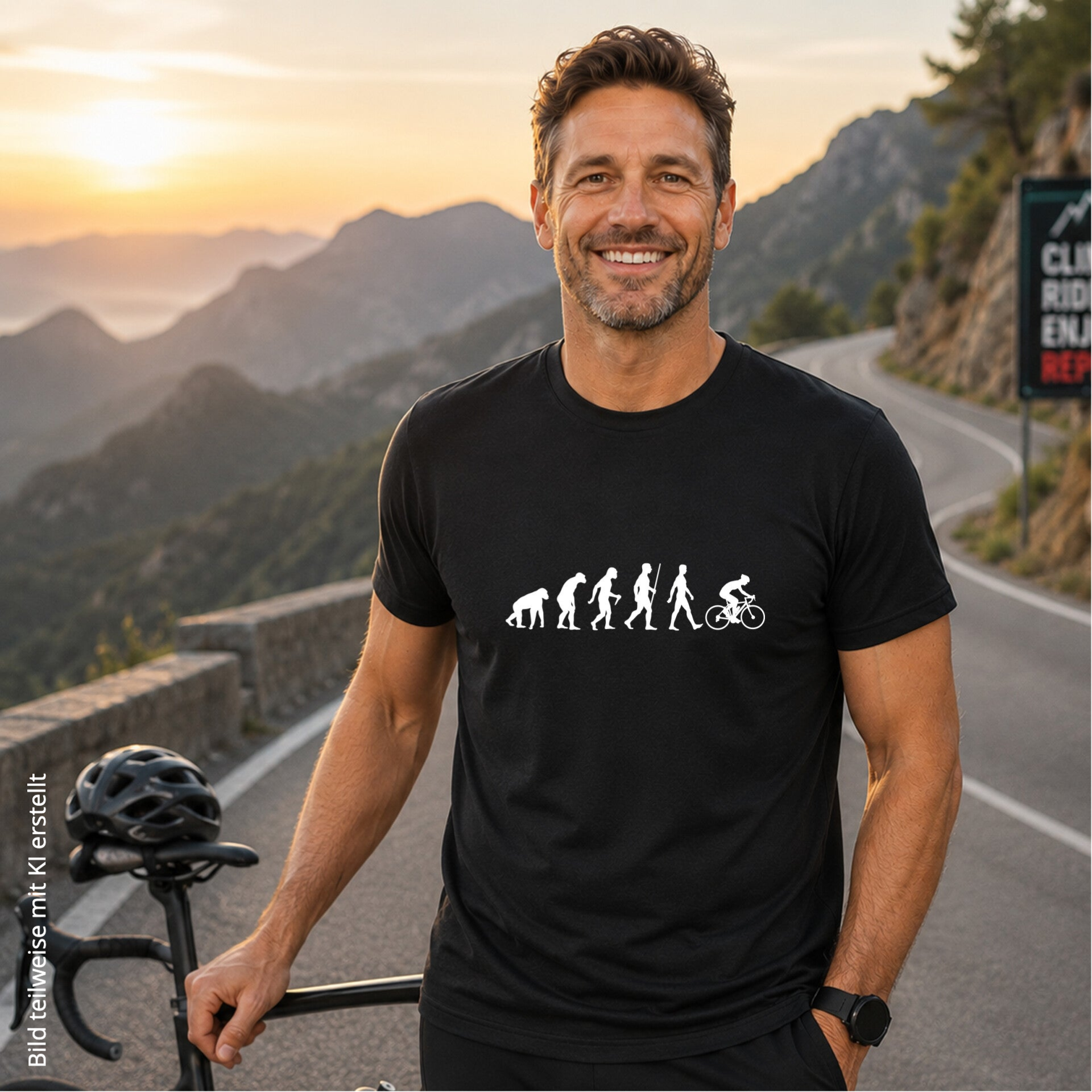 T-Shirt Evolution Rennrad
